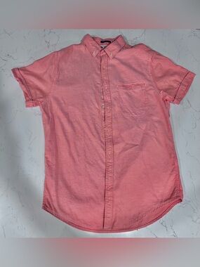 Denim & Flower Coral Pink Short-Sleeve Button-Down Shirt